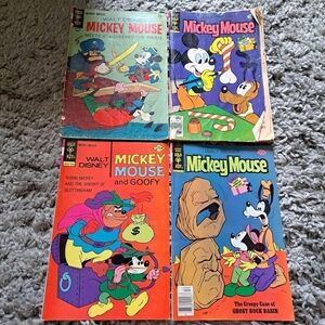 Mickey Mouse vintage gold key Comic Book Collection set of 4